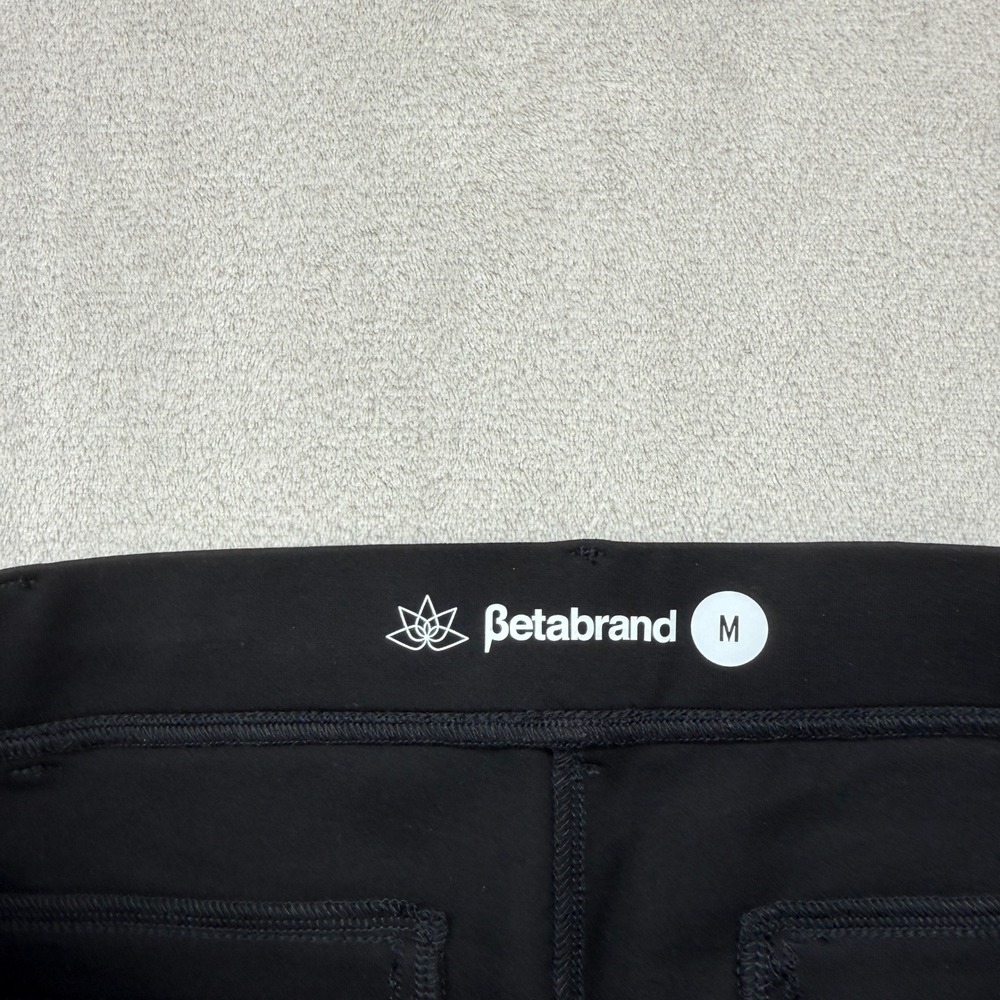 Betabrand Pants Women's Medium Dress Pant Yoga Pants Black Straight Leg Cropped - Picture 3 of 10